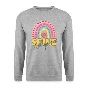 Chiropraticien Physiothérapeute Cœur I Cadeau - Sweat-shirt Unisexe - gris chiné - Devant - Alina (178cm) & Michal (187cm)