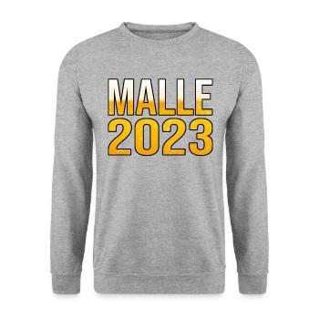 Malle 2023 - Unisex Pullover - Weißgrau meliert - Vorne - Alina (178cm) & Michal (187cm)