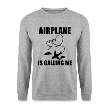 Flugzeug Pilot Spruch Geschenk - Unisex Pullover - Weißgrau meliert - Vorne - Alina (178cm) & Michal (187cm)