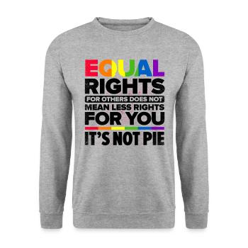 Equal Rights For Others Does Not Mean Less Rights - Unisex Pullover - Weißgrau meliert - Vorne - Alina (178cm) & Michal (187cm)