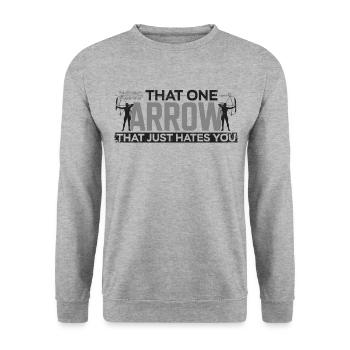 Archery Bow Archer Vintage That - Unisex Pullover - Weißgrau meliert - Vorne - Alina (178cm) & Michal (187cm)
