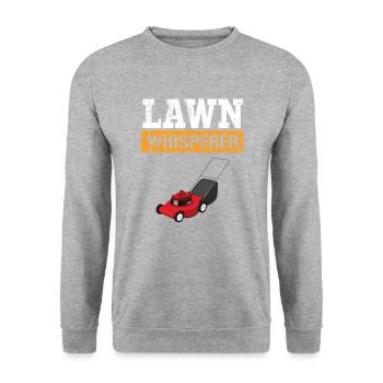 Lawn whisperer mower, mowing - Unisex Pullover - Weißgrau meliert - Vorne - Alina (178cm) & Michal (187cm)