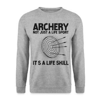 Archery Bow Archer Vintage Target - Sweat-shirt Unisexe - gris chiné - Devant - Alina (178cm) & Michal (187cm)