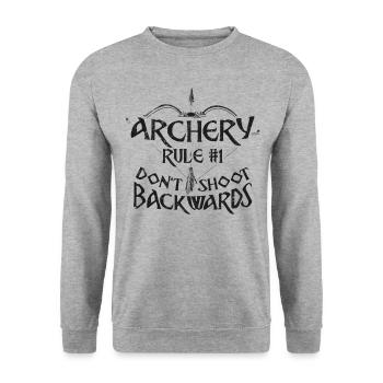 Archery Bow Archer Compound Bow - Unisex Pullover - Weißgrau meliert - Vorne - Alina (178cm) & Michal (187cm)