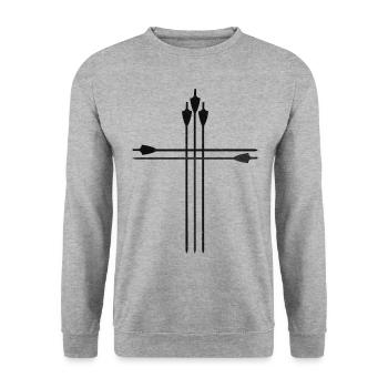 Archer Archer Archer Foi Jésus - Sweat-shirt Unisexe - gris chiné - Devant - Alina (178cm) & Michal (187cm)