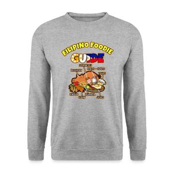 Philippinen Filipino Essen Gerichte I Geschenk - Unisex Pullover - Weißgrau meliert - Vorne - Alina (178cm) & Michal (187cm)