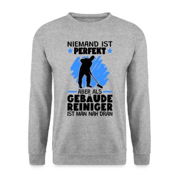 Gebäudereiniger sind perfekt Fensterputzer - Unisex Pullover - Weißgrau meliert - Vorne - Alina (178cm) & Michal (187cm)