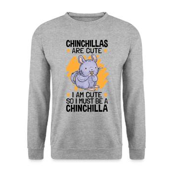 Je suis un rongeur chinchilla souris laineuse - Sweat-shirt Unisexe - gris chiné - Devant - Alina (178cm) & Michal (187cm)