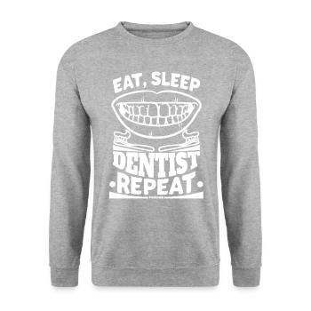 Manger Sommeil Dentiste Répéter Zahnarzt - Sweat-shirt Unisexe - gris chiné - Devant - Alina (178cm) & Michal (187cm)