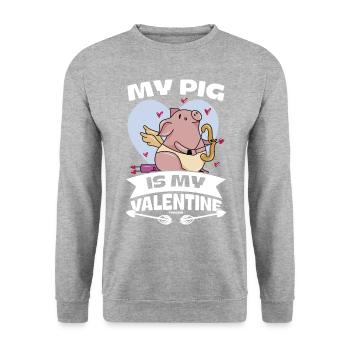Cochon Cochon PorcLet Semer Des Cochons Cadeau - Sweat-shirt Unisexe - gris chiné - Devant - Alina (178cm) & Michal (187cm)