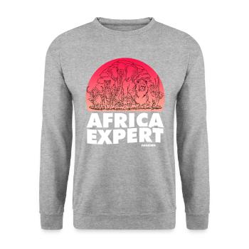 Africa Expert - Unisex Pullover - Weißgrau meliert - Vorne - Alina (178cm) & Michal (187cm)