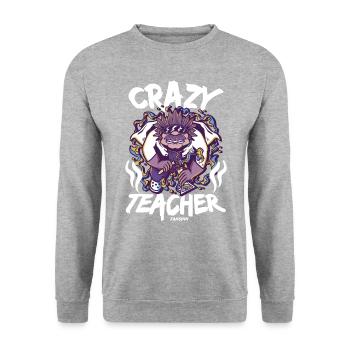 Crazy Teacher - Unisex Sweatshirt - salt & pepper - Front - Alina (178cm) & Michal (187cm)