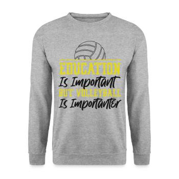 Volleyball Player Team Education - Unisex Pullover - Weißgrau meliert - Vorne - Alina (178cm) & Michal (187cm)