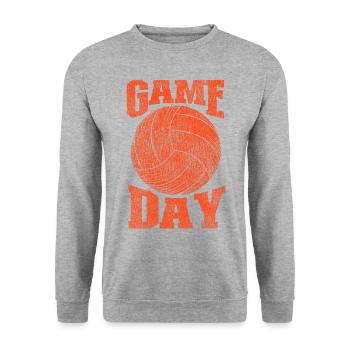 Volleyball Player Team Vintage - Unisex Pullover - Weißgrau meliert - Vorne - Alina (178cm) & Michal (187cm)