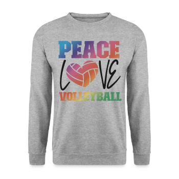 Joueur de volleyball Équipe Peace Love - Sweat-shirt Unisexe - gris chiné - Devant - Alina (178cm) & Michal (187cm)