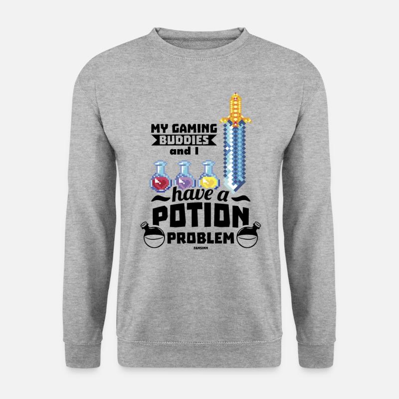 Gaming - Unisex Pullover - Weißgrau meliert