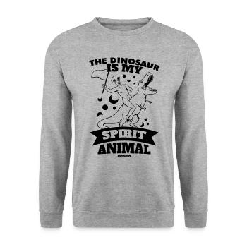The Dinosaur Is My Spirit Animal - Unisex Sweatshirt - salt & pepper - Front - Alina (178cm) & Michal (187cm)