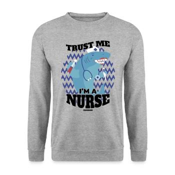Croyez-moi, je suis une infirmière - Sweat-shirt Unisexe - gris chiné - Devant - Alina (178cm) & Michal (187cm)