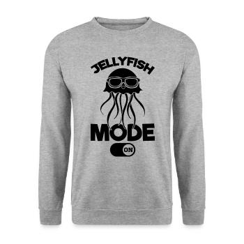 Jellyfish Mode on Jellyfish Jellyfish Jellyfish - Unisex Sweatshirt - salt & pepper - Front - Alina (178cm) & Michal (187cm)