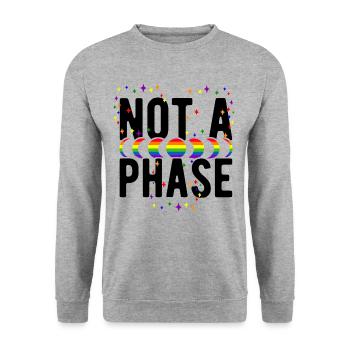 Not A Phase Gay Bisexual Pride Rainbow Lgbtq Diver - Unisex Pullover - Weißgrau meliert - Vorne - Alina (178cm) & Michal (187cm)