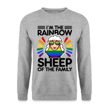 I'm The Rainbow Sheep In The Family Lesbian Love G - Unisex Pullover - Weißgrau meliert - Vorne - Alina (178cm) & Michal (187cm)