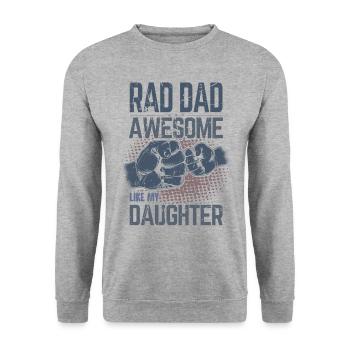 Rad Dad - Génial comme ma fille - Fist Bump - Sweat-shirt Unisexe - gris chiné - Devant - Alina (178cm) & Michal (187cm)