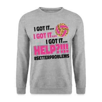 Volleyball Player Team Setter - Unisex Sweatshirt - salt & pepper - Front - Alina (178cm) & Michal (187cm)