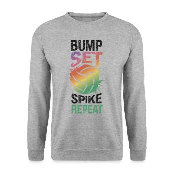 Volleyball Player Team Bump Set - Unisex Pullover - Weißgrau meliert - Vorne - Alina (178cm) & Michal (187cm)