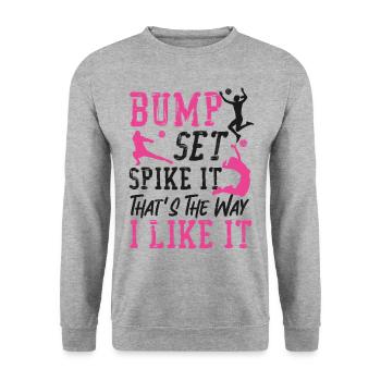 Volleyball Player Team Bump Set - Unisex Sweatshirt - salt & pepper - Front - Alina (178cm) & Michal (187cm)