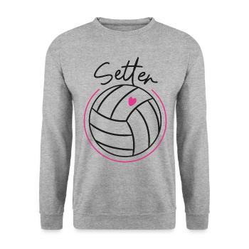 Volleyball Player Team Setter - Unisex Sweatshirt - salt & pepper - Front - Alina (178cm) & Michal (187cm)