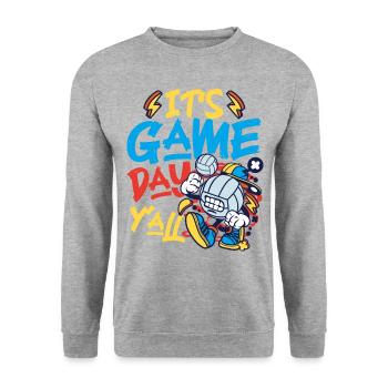 Volleyball Player Team It's Game - Unisex Pullover - Weißgrau meliert - Vorne - Alina (178cm) & Michal (187cm)
