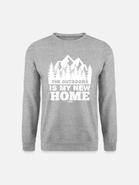 Wald Landschaft Flora Fauna - Unisex Pullover - Weißgrau meliert