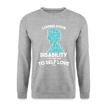 Autsimus Handicap Asper Autiste - Sweat-shirt Unisexe - gris chiné - Devant - Alina (178cm) & Michal (187cm)