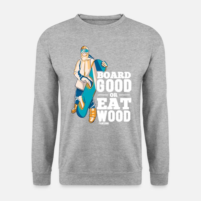 Snowboard - Unisex Pullover - Weißgrau meliert