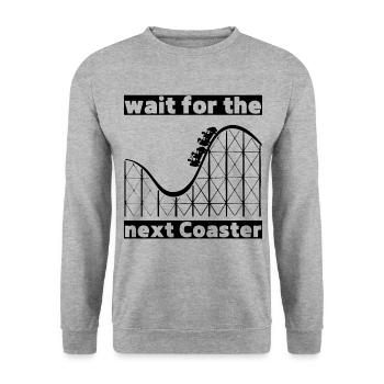 wait for the next Coaster - Unisex Pullover - Weißgrau meliert - Vorne - Alina (178cm) & Michal (187cm)