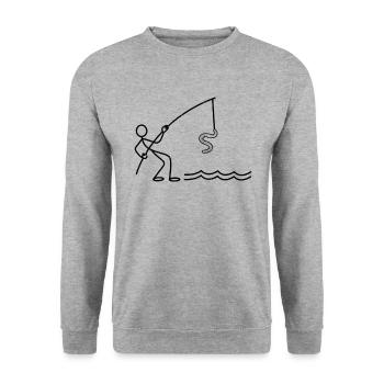 Funny Worm Compost Worms Funny Stick Figure - Unisex Sweatshirt - salt & pepper - Front - Alina (178cm) & Michal (187cm)