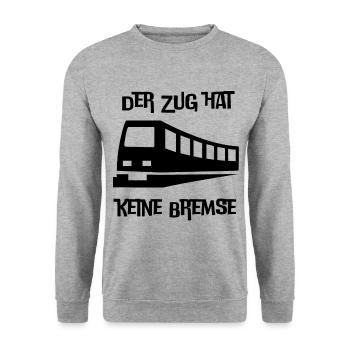 Der Zug hat keine Bremse Mallorca 2022 Party Malle - Unisex Pullover - Weißgrau meliert - Vorne - Alina (178cm) & Michal (187cm)