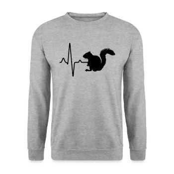 Squirrel Heartbeat - Unisex Sweatshirt - salt & pepper - Front - Alina (178cm) & Michal (187cm)