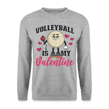 Volleyball Player Team Valentines - Unisex Pullover - Weißgrau meliert - Vorne - Alina (178cm) & Michal (187cm)