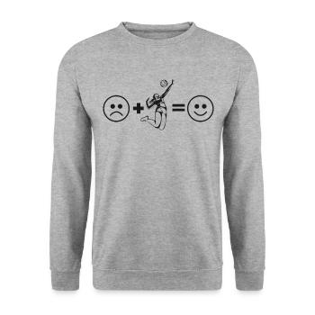Volleyball Player Team Smiley - Unisex Pullover - Weißgrau meliert - Vorne - Alina (178cm) & Michal (187cm)