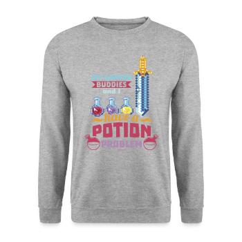 Game Nerd Game Console Gaming Play Gamepad - Unisex Sweatshirt - salt & pepper - Front - Alina (178cm) & Michal (187cm)
