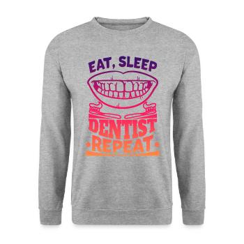 Manger Sommeil Dentiste Répéter Zahnarzt - Sweat-shirt Unisexe - gris chiné - Devant - Alina (178cm) & Michal (187cm)