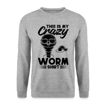 This is my crazy worm shirt Funny worm - Unisex Sweatshirt - salt & pepper - Front - Alina (178cm) & Michal (187cm)