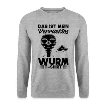 Das Ist Mein Verrücktes Wurm T-Shirt Wurm Cooler - Unisex Pullover - Weißgrau meliert - Vorne - Alina (178cm) & Michal (187cm)