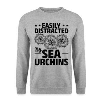 Sea urchin lovers Sea animal easily from sea urchins - Unisex Sweatshirt - salt & pepper - Front - Alina (178cm) & Michal (187cm)