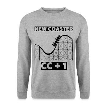 New Coaster CC 1 Achterbahn Freizeitpark Adrenalin - Unisex Pullover - Weißgrau meliert - Vorne - Alina (178cm) & Michal (187cm)