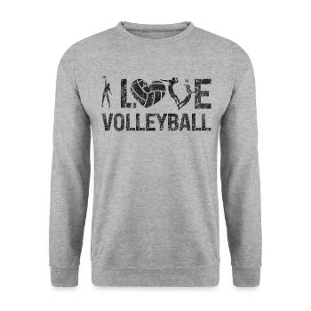 Volleyball Player Team Vintage I - Unisex Pullover - Weißgrau meliert - Vorne - Alina (178cm) & Michal (187cm)