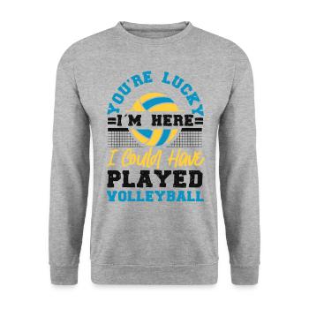 Volleyball Player Team You're - Unisex Sweatshirt - salt & pepper - Front - Alina (178cm) & Michal (187cm)
