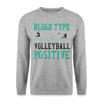 Volleyball Player Team Blood Type - Unisex Sweatshirt - salt & pepper - Front - Alina (178cm) & Michal (187cm)
