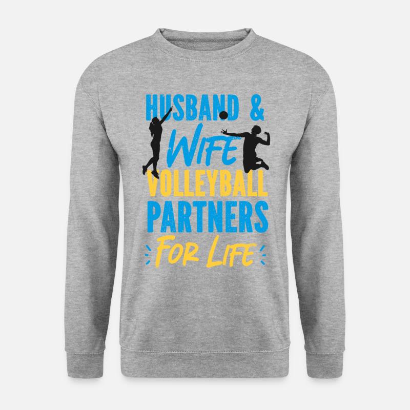 Volleyball Player Team Husband - Unisex Pullover - Weißgrau meliert